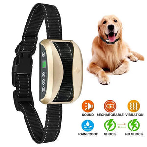 Waterproof Rechargeable Anti-Bark Control Collar - Effective Dog Training Accessory for Gentle, Humane Anti-Barking Solutions - Variety Port