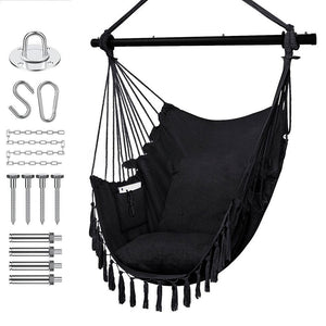 Folding Reinforced Iron Pipe Outdoor Hammock - The Perfect Anti-Rollover Swing Chair for Bedroom Bliss and Outdoor Relaxation - Variety Port