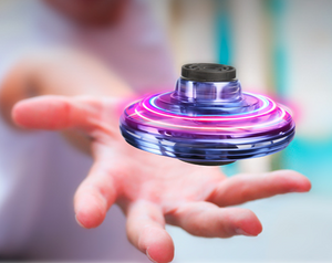 Mini Fingertip Gyro Interactive Decompression Toy - LED UFO Type Flying Helicopter Spinner for Kids' Entertainment and Stress Relief - Variety Port