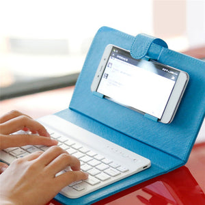 Portable Leather Wireless Keyboard Case for IPhone and Android Phones. - Variety Port
