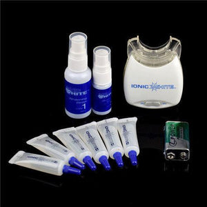 Brighten Your Smile: Ionic White 7 LED Whitening System - Includes Refill Kits, Toothpaste, Whitening Mouthwash, and Teeth Cleaner for a Radiant Smile - Variety Port