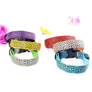 Illuminate Your Pet's Style: Leopard Print LED Luminous Dog Collar - Perfect for Large, Medium, and Small Pets, Mixed Batch of Pet Supplies for Extra Flair - Variety Port