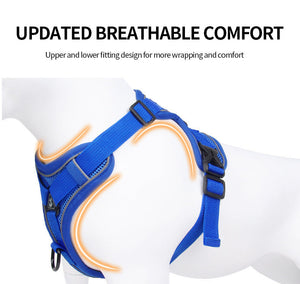 Reflective Breathable Dog Harness Vest-Style Pet Harness - Ensure Maximum Visibility and Comfort for Your Furry Friend on Walks and Adventures - Variety Port