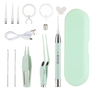 Illuminated Ear Scoop Ear Cleaner Pick - Visual Ear Scoop with Luminous Earwax Tweezers Set, Perfect for Children's Ear Hygiene - Variety Port