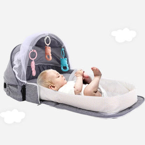Portable Foldable Baby Bed Bag Pack with Toys - Ensure Your Baby's Comfort Anywhere, Anytime, with a Convenient Bed and Toy Storage Solution All in One - Variety Port