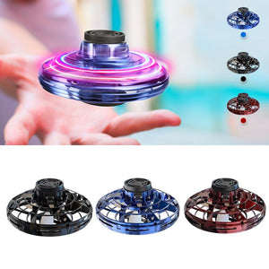 Mini Fingertip Gyro Interactive Decompression Toy - LED UFO Type Flying Helicopter Spinner for Kids' Entertainment and Stress Relief - Variety Port